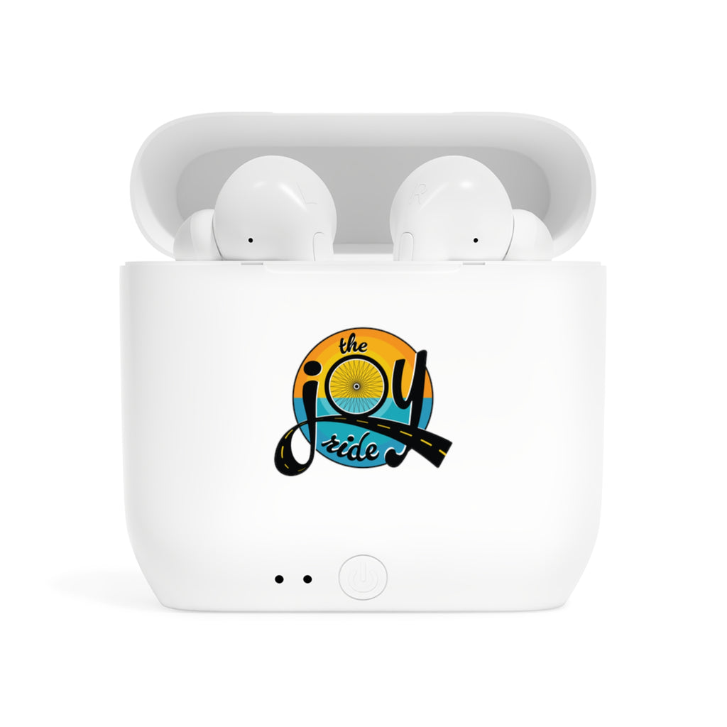 Wireless Earbuds — 'The Joy Ride' Retro Sunset Logo