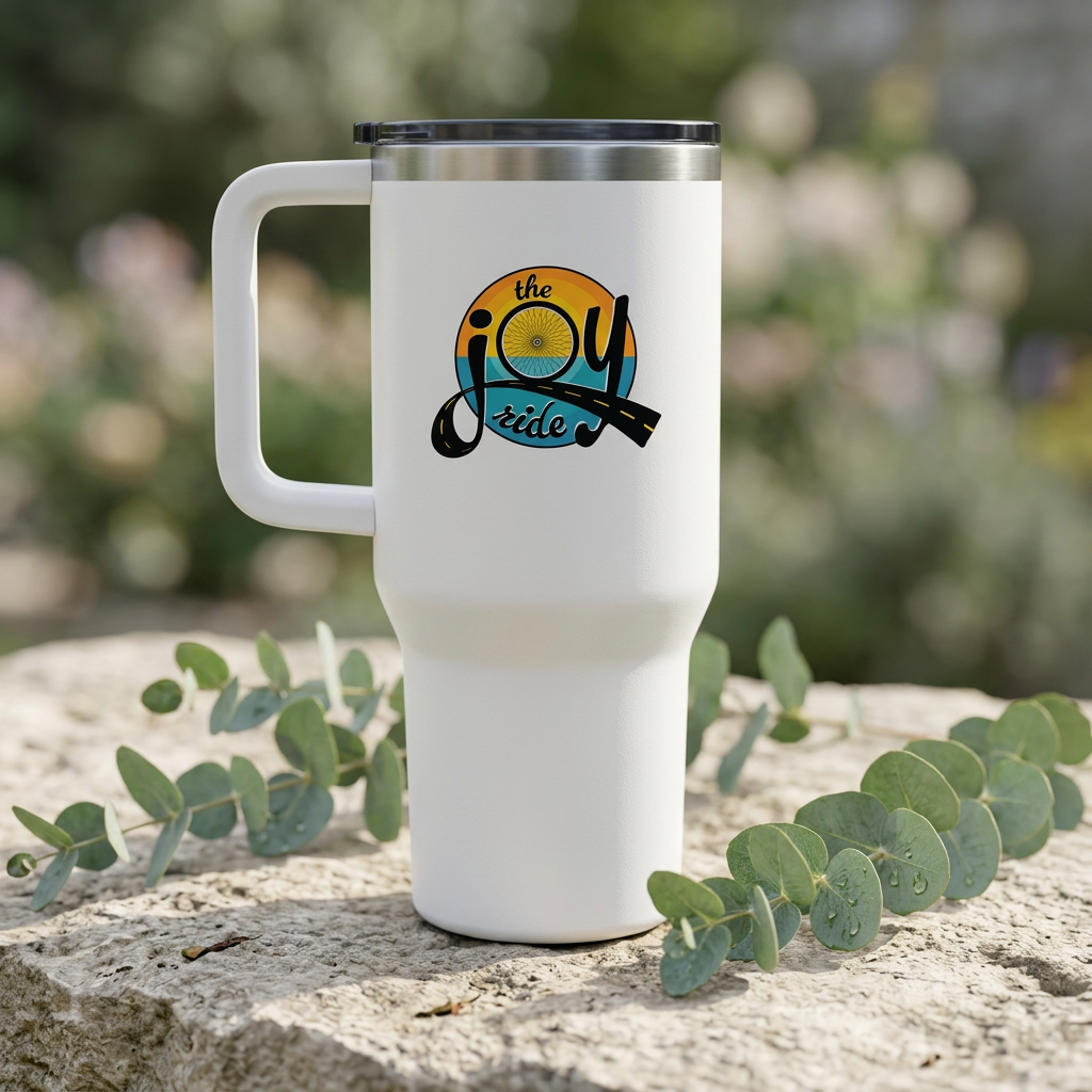 40oz Travel Tumbler — "The Joy Ride" Vacuum Insulated Eco-Friendly Tumbler with Straw